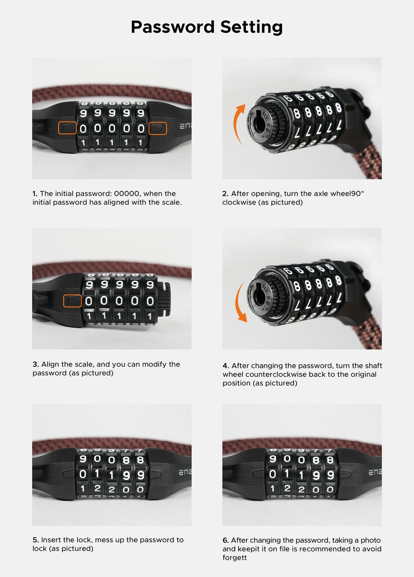 Spiral Cable Combination Lock