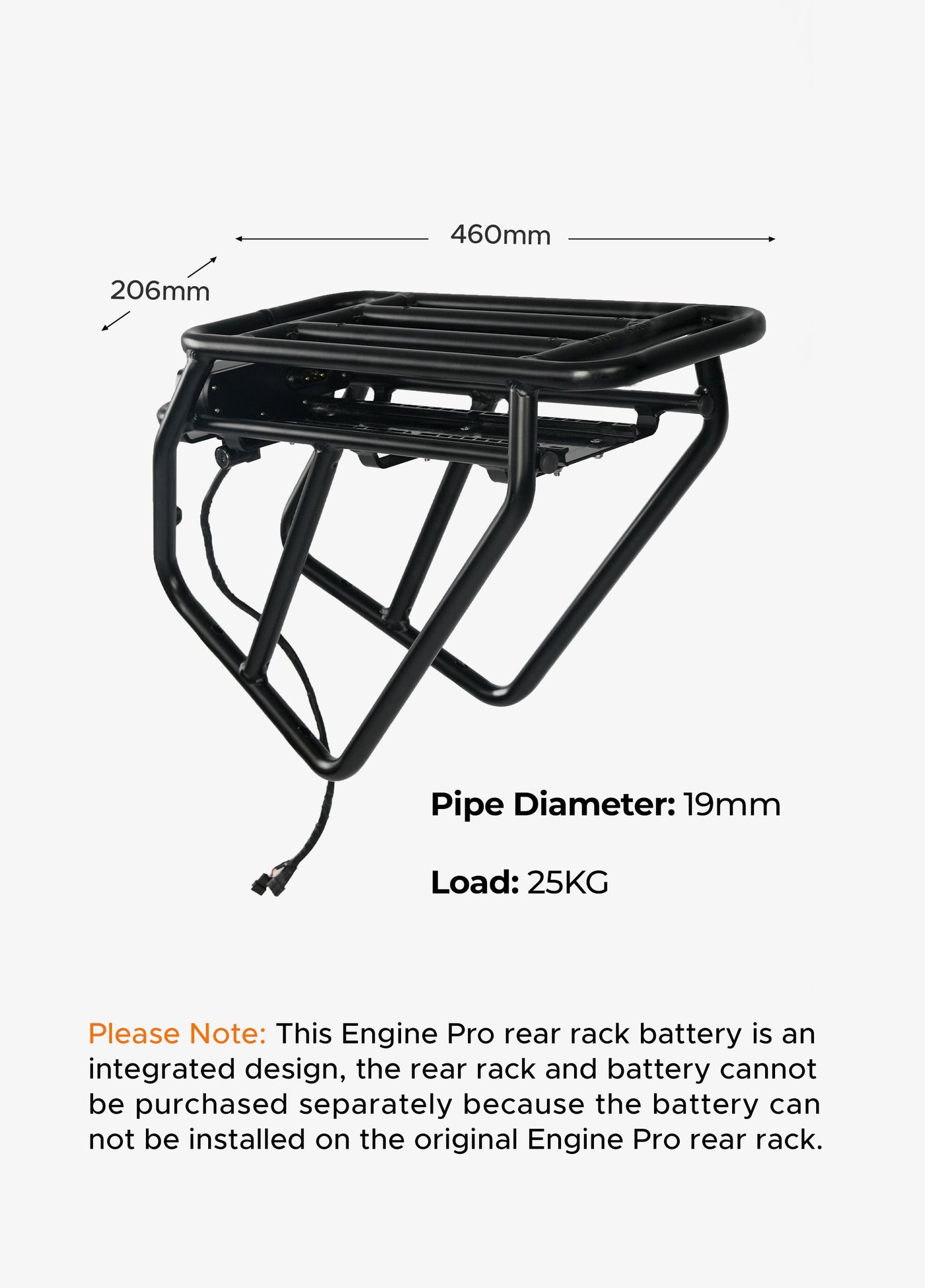 Engine Pro Rear Rack Battery