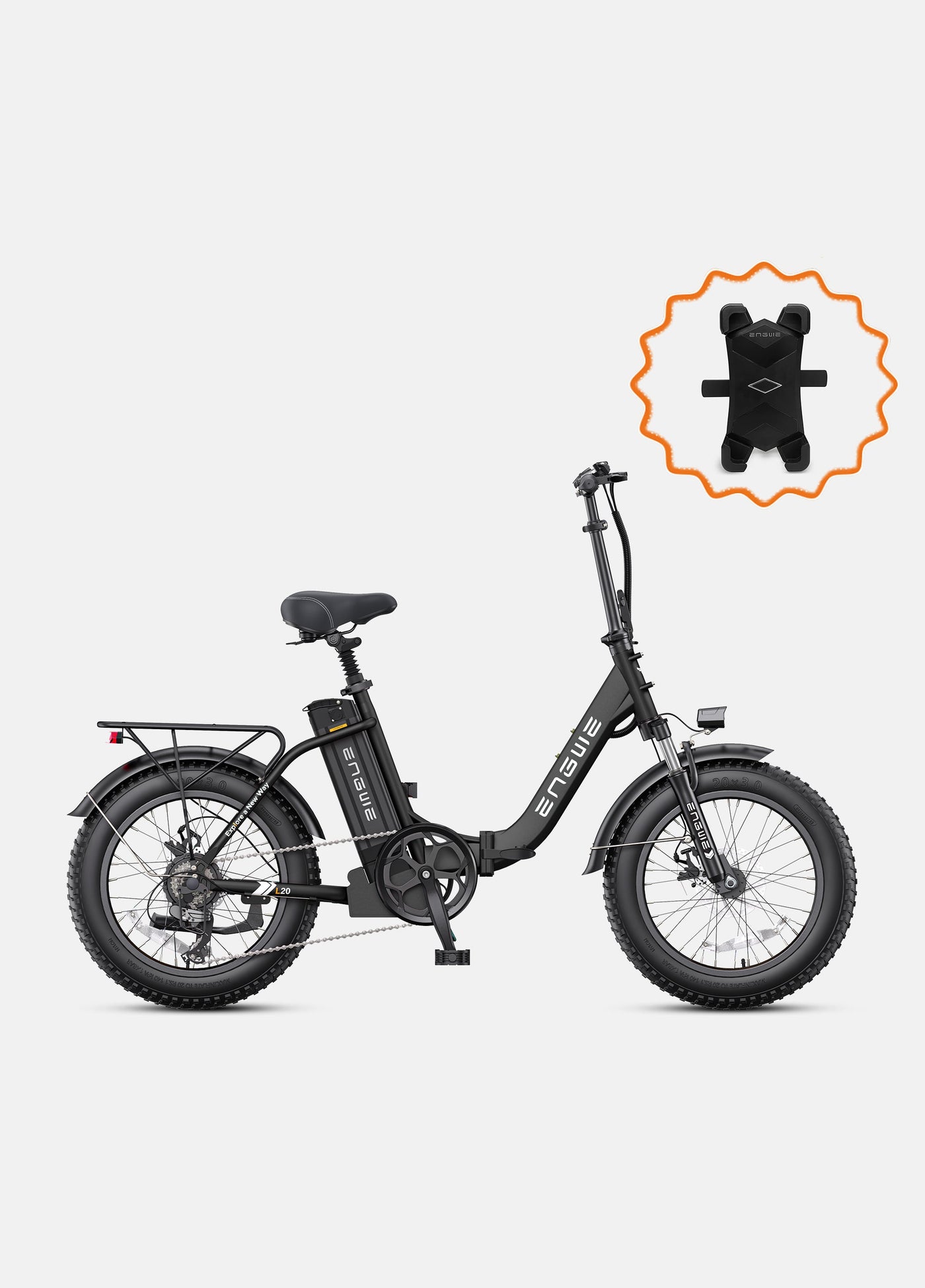 Engwe L20 2.0 Value Pack: E-bike & Cell Phone Holder